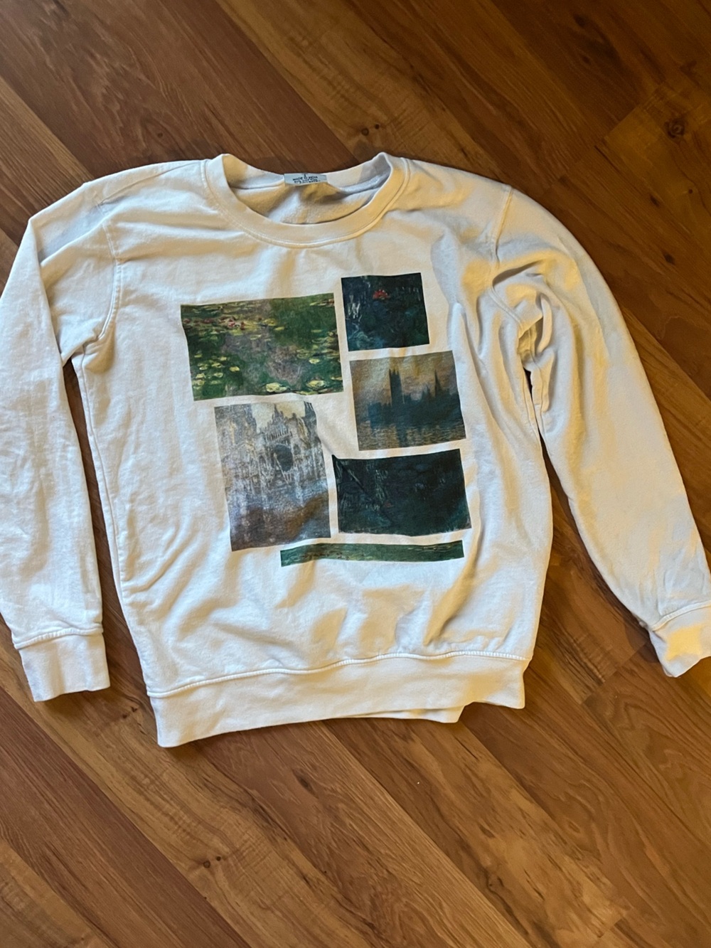 Swell Cream Crewneck Sweater with Green & Gray Graphic